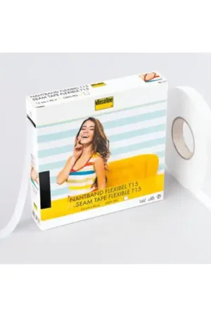 Vlieseline naadband flexibel 1,5 cm, wit Direct Verzonden