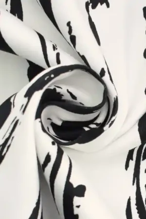 Voordeelprijs Stretch katoen satijn strepen, wit