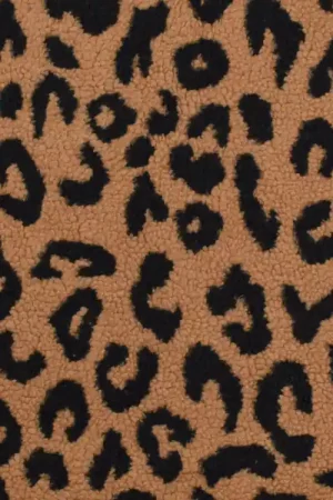 Voordeelprijs Teddy pluche animal print, caramel