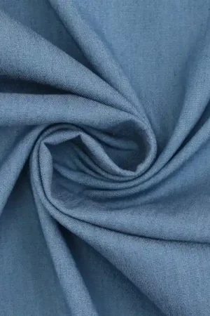 Voordeelprijs Lichte jeansstof stretch chambray, helderblauw