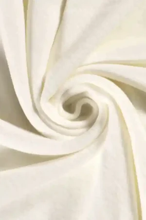 100% katoenen fleece stof, gebroken wit Weekendaanbieding