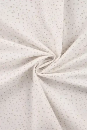 Weekendaanbieding Katoen popeline mini spots, gebroken wit