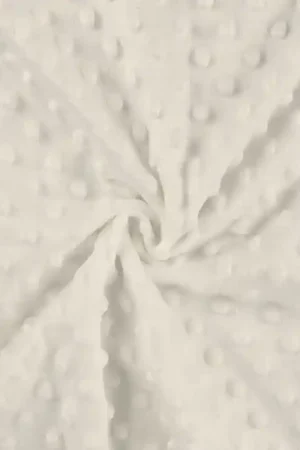 Actieprijs Fleece stof Minky Dots, wit