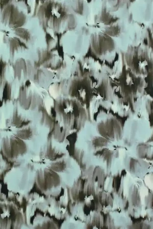 Viscose jersey Faded Flowers, mintgroen Op = Op