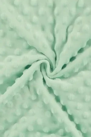 Weekendaanbieding Fleece stof Minky Dots, mintgroen