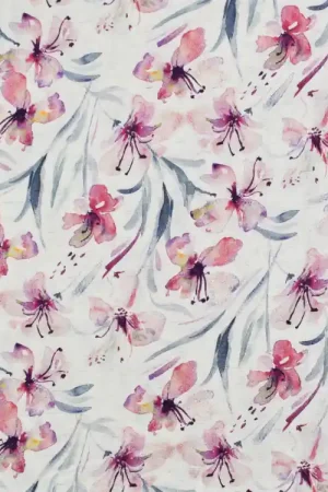 Viscose Linnen flowers, naturel Bestseller