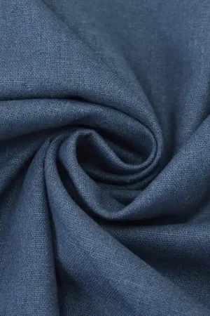 Viscose linnen mix uni, jeansblauw Nu Kopen