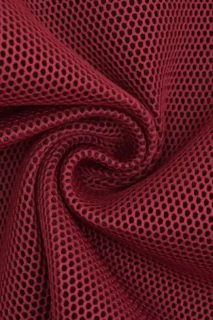 3D mesh stof met geweven achterkant, donkerrood Koop Online