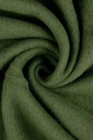 Wollen fleece uni, donkergroen Fabrieksprijs