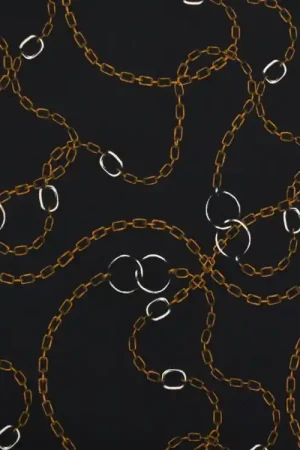 Viscose mix jersey Chains, zwart Finale Uitverkoop