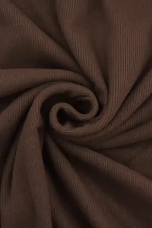 Viscose fijne ribjersey brushed, bruin Tijdelijk Beschikbaar