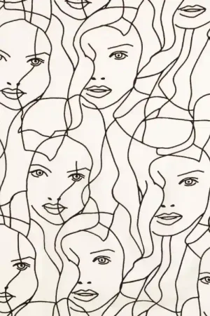 Viscose Popeline Silhouet, wit Express Levering