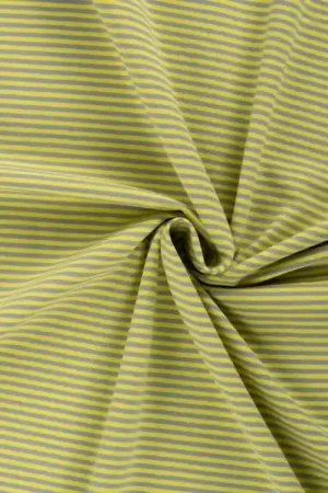 Weekendaanbieding Katoenjersey small stripes, lime