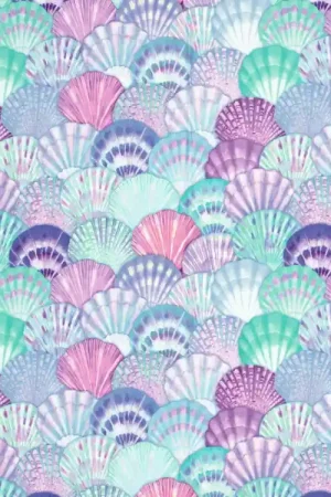 Weekendaanbieding Badpakstof shells, aquablauw