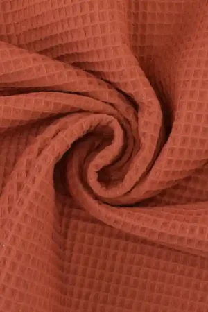 Wafeldoek, terracotta Laatste Versie