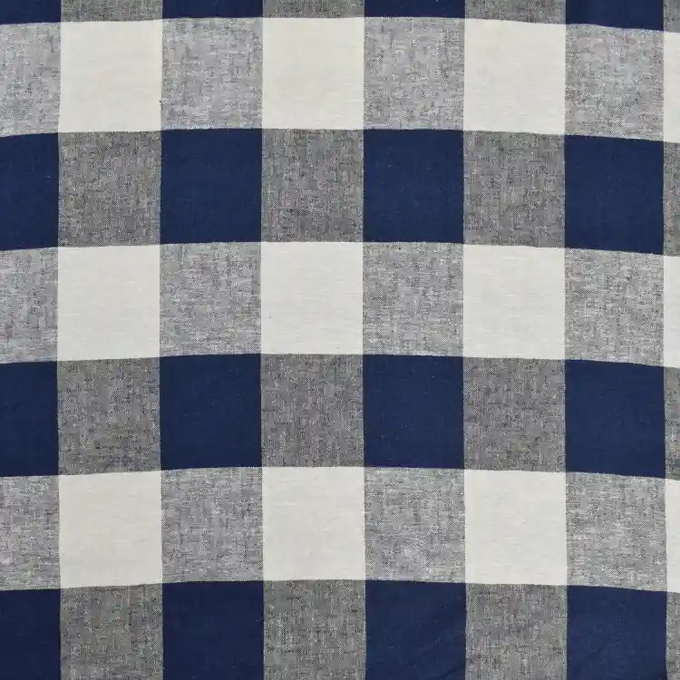 Viscose Linnen Karo, donkerblauw Premium