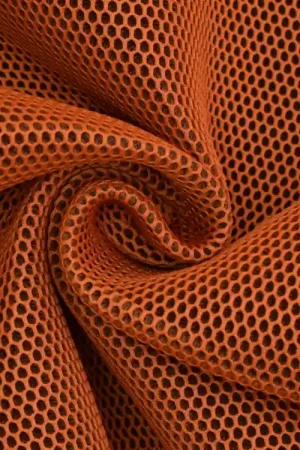 3D mesh stof met geweven achterkant, oranje Gratis Verzending