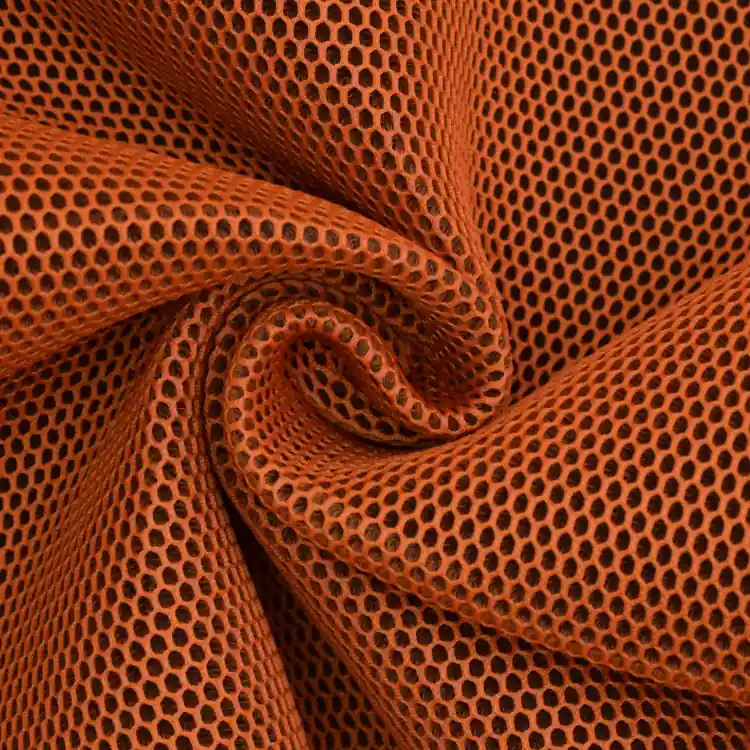 3D mesh stof met geweven achterkant, oranje Gratis Verzending