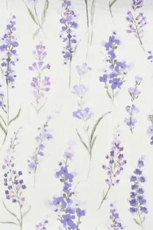 Decoratiestof half panama lavendelveld, gebroken wit Beperkte Voorraad