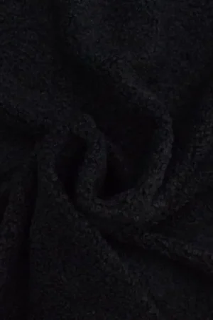 Voordeelprijs Fijngebreide bouclé effen, zwart