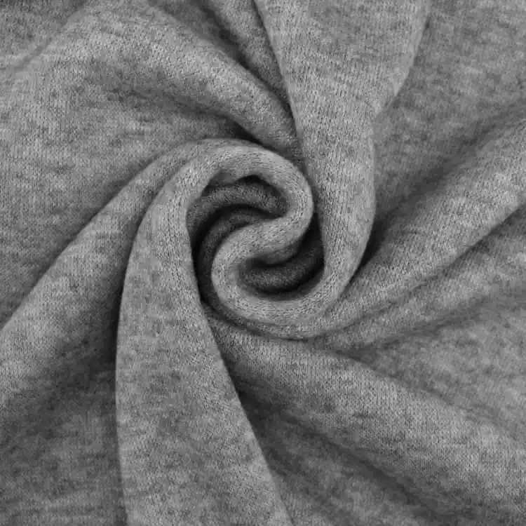 Weekendaanbieding Fijngebreide stof doubleface Lia gemêleerd, lichtgrijs