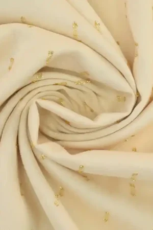 Viscose stof Golden Glamour, crèmekleurig Op = Op