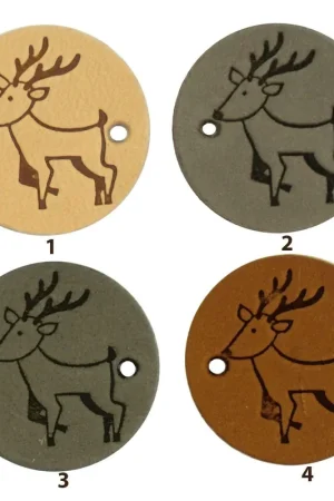 Op = Op Durable - Leren Label Rond Deer (2 stuks)