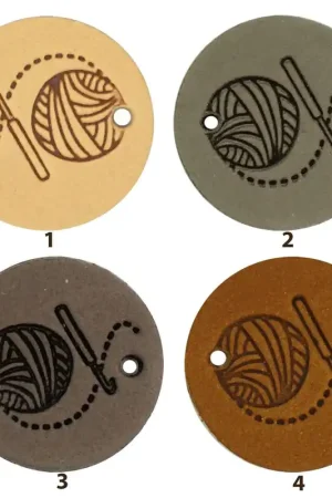Durable - Leren Label Rond Crochet (2 stuks) Populair