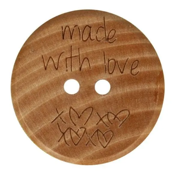 Seizoensaanbieding Houten knoop made with love