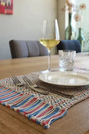 Speciale Aanbieding Macramépakket: Peach and Blue Placemat