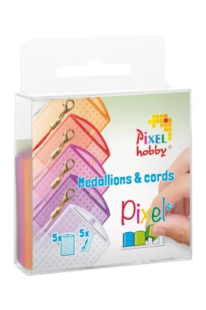 Pixelhobby Set Medaillon en Cords Roze-oranje transparant Aanbieding