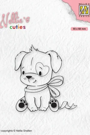 Voordeelprijs Nellie's Cuties - Clear Stempels Dog with Christmas-Bow