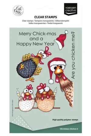 Tijdelijk Beschikbaar Vaessen Creative - Clear Stempels Kerstkippen 2