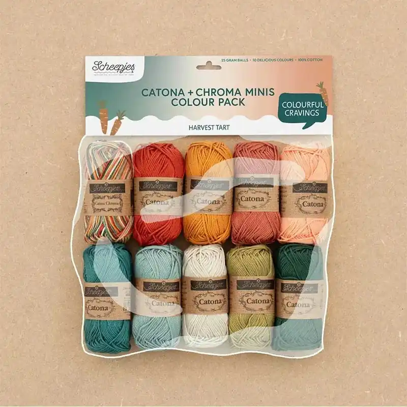 Beperkt Aanbod Scheepjes Catona en Chroma Colour Pack 10x25g - Harvest Tart