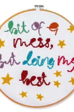 Borduurpakket: Pony Only Kruissteek Bit of a mess Exclusieve Aanbieding