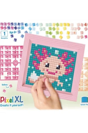Superprijs Pixelhobby XL Giftpack Axolotl roze met lijst