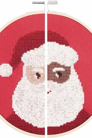 Kerstman portret borduren - Rico Design borduurpakket Nu Kopen