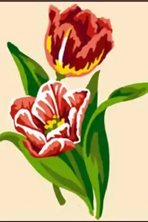 Tulpen borduren - voorbedrukt borduurpakket beginner - Seg de Paris Aanbieding