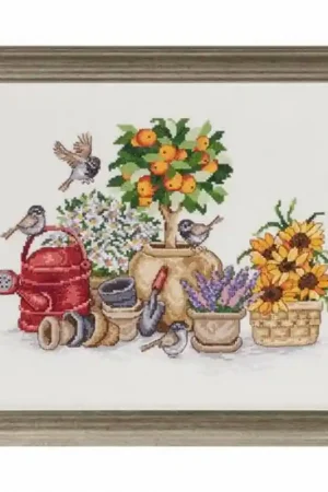 Tijdelijk Beschikbaar Sinaasappel boompje - Permin borduurpakket met telpatroon