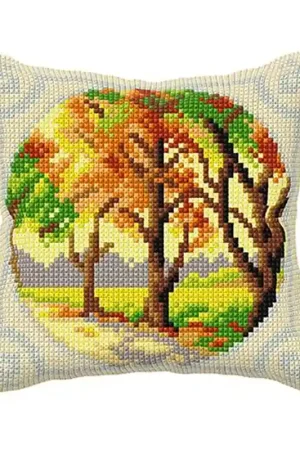 Voordeelprijs Herfst - 4 seizoenen borduurkussen - borduurpakket Orchidea