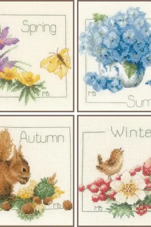 4 Seizoenen Marjolein Bastin borduren - LanArte kruissteek borduurpakket Favoriet