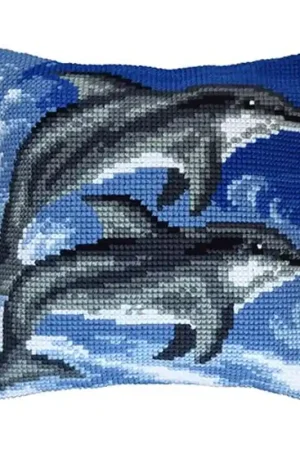 Superprijs Dolfijnen borduurkussen - borduurpakket Orchidea