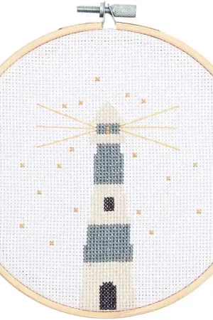 Vuurtoren borduurpakket met borduurring - Rico Design telpatroon Superprijs