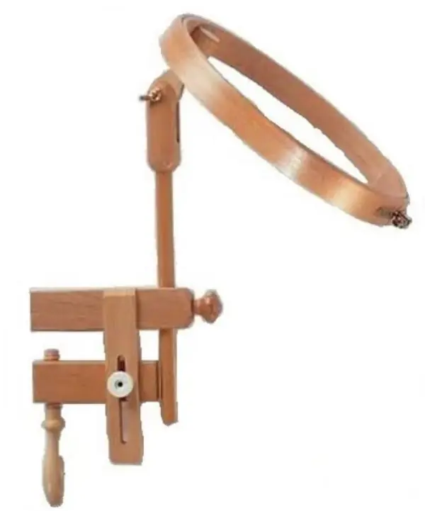 Borduurring met tafelklem hout 21.5 cm Laatste Versie
