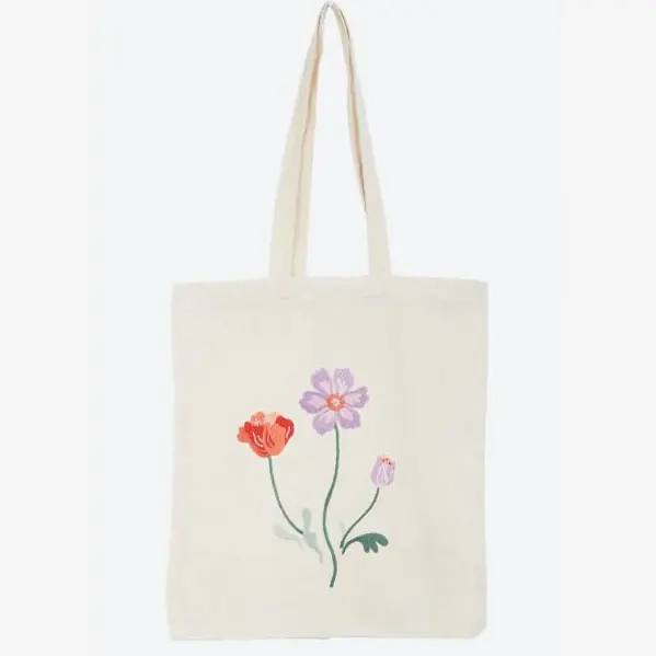 Tas Wilde bloemen borduren - DMC pakket inclusief gratis borduurpatroon Actieprijs