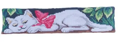 Tochtrol met slapende kat - borduurpakket Orchidea Nieuw