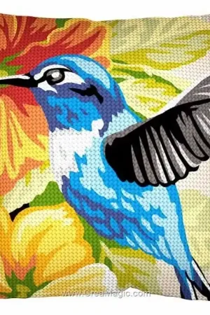 Kolibrie Borduurkussen - SEG de Paris borduurpakket Express Levering