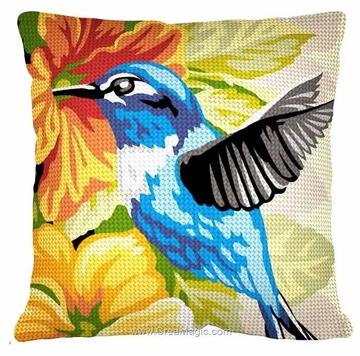 Kolibrie Borduurkussen - SEG de Paris borduurpakket Express Levering