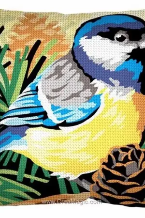 Lage Kosten Koolmees Borduurkussen - SEG de Paris borduurpakket