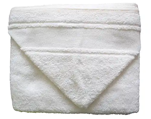 Direct Verzonden Baby badcape gebroken wit met borduurrand